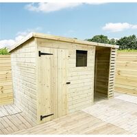 12 X 4 Pressure Treated Tongue And Groove Pent Shed With Storage Area + 1 Window