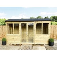 8 x 6 REVERSE Pressure Treated Tongue And Groove Apex Summerhouse + LONG WINDOWS + Safety Toughened Glass + Euro Lock with Key + SUPER STRENGTH FRAMING