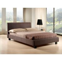 Brown Fabric Bed Frame - King Size 5ft