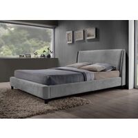 Grey Fabric Finished Contemporary Styled Bed Frame - Double 4ft 6"