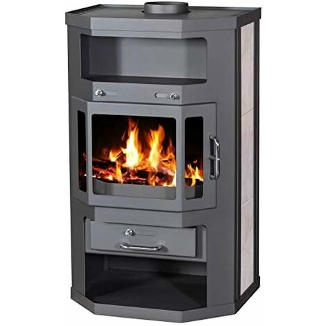 EEK A Victoria Taro Poêle à feu longue durée Gris fonte 10 kW (1/4)