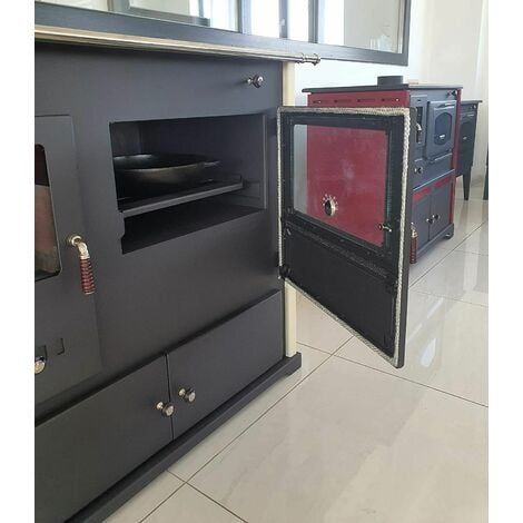 Cuisinière à bois Prometey Praktik Lux - 9.5 kW - Ivorie