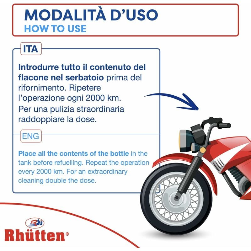 Additivo Benzina Pulitore Concentrato Moto 2T e 4T - 125ml