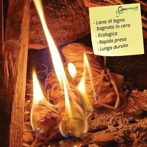 Accendi fuoco per stufe e barbecue diavolina Ecologica Eco Ricci in lana  di legno 