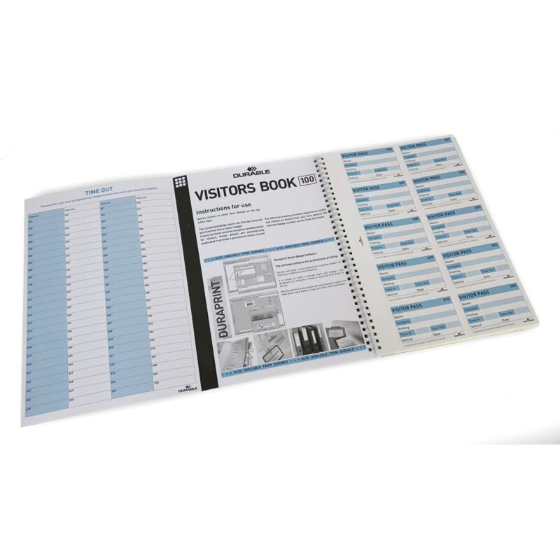 Durable GDPR Visitor Book Refill Pack 100 Name Badges & Security Sheet A4