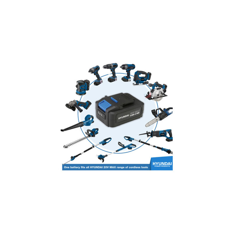 Hyundai 20V Li-Ion Cordless Pole Hedge Trimmer - Long Reach Battery Powered Pole Trimmer  HY2191