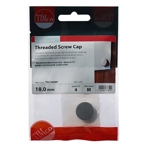 Timco Threaded Screw Caps Solid Brass Satin Nickel Mm Timpac Of Tsc Snp