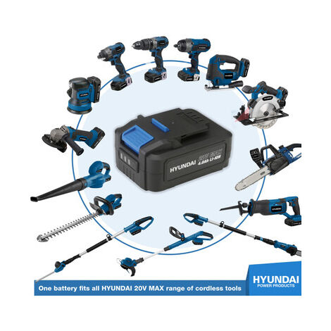 Hyundai 20V Li-Ion Cordless Pole Hedge Trimmer - Long Reach Battery Powered Pole Trimmer  HY2191