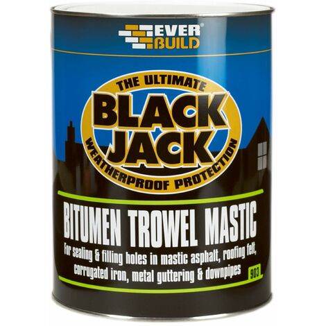 EVERBUILD 5 Litre Black Bitumen Trowel Mastic Roof Sealing and Filling Repair compound 903