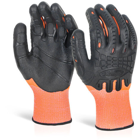 Glovezilla - CUT RESISTANT FULLY COATED IMPACT GLOVE ORANGE XL - Orange