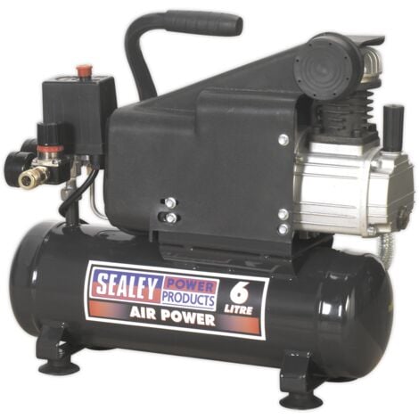 SEALEY - SAC0610E Air Compressor 6L Direct Drive 1hp