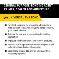 5 Litre Everbuild 501 PVA Bond Multi Purpose bonding Primer Sealer admixture