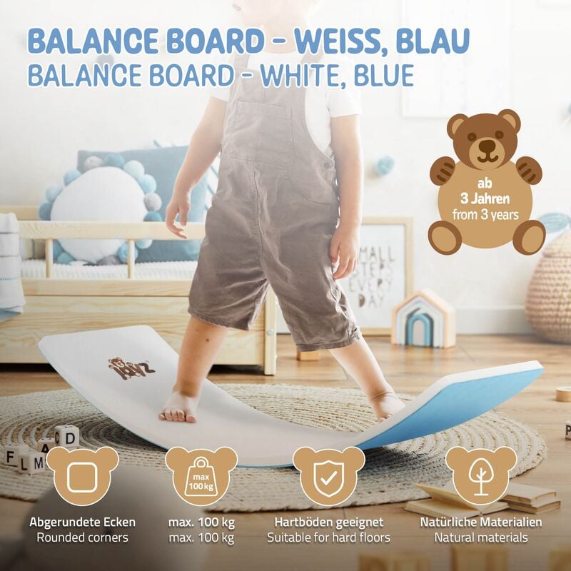 Balance Board de Bois pour Adultes et Enfants Coordination Planche  D'équilibre Physiothérapie Skateboard Thérapeutique Sport Fitness Crossfit  Yoga 