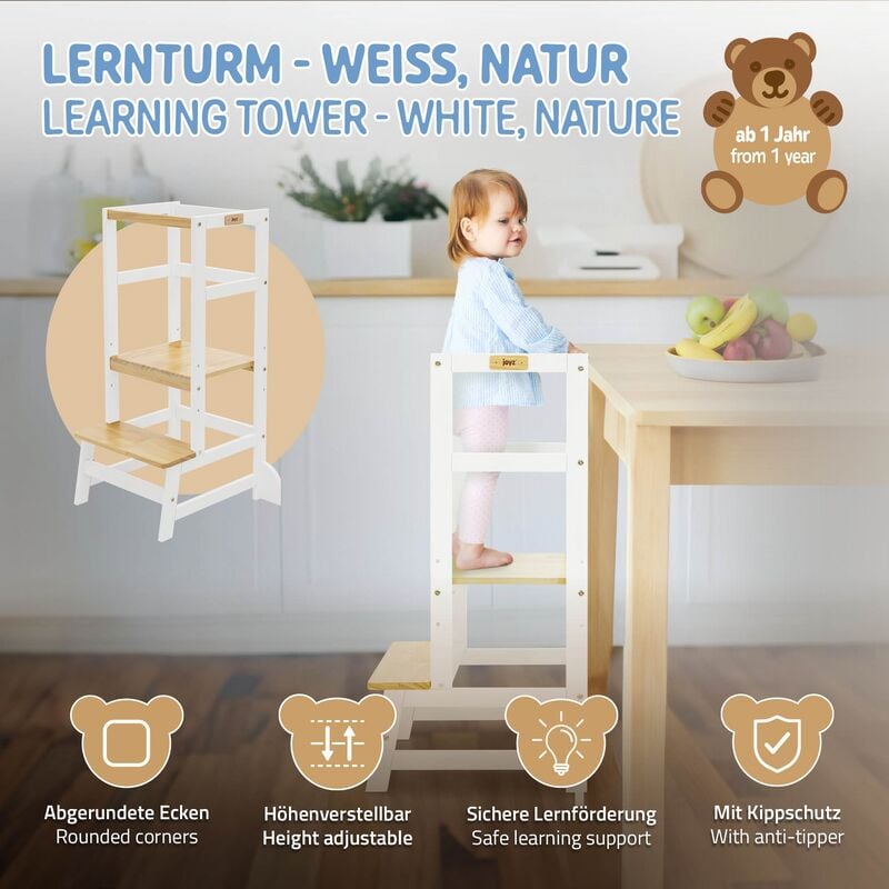 Tour d'Apprentissage Pliable Natural MAMATOYZ, Vente en ligne de Chaise  haute