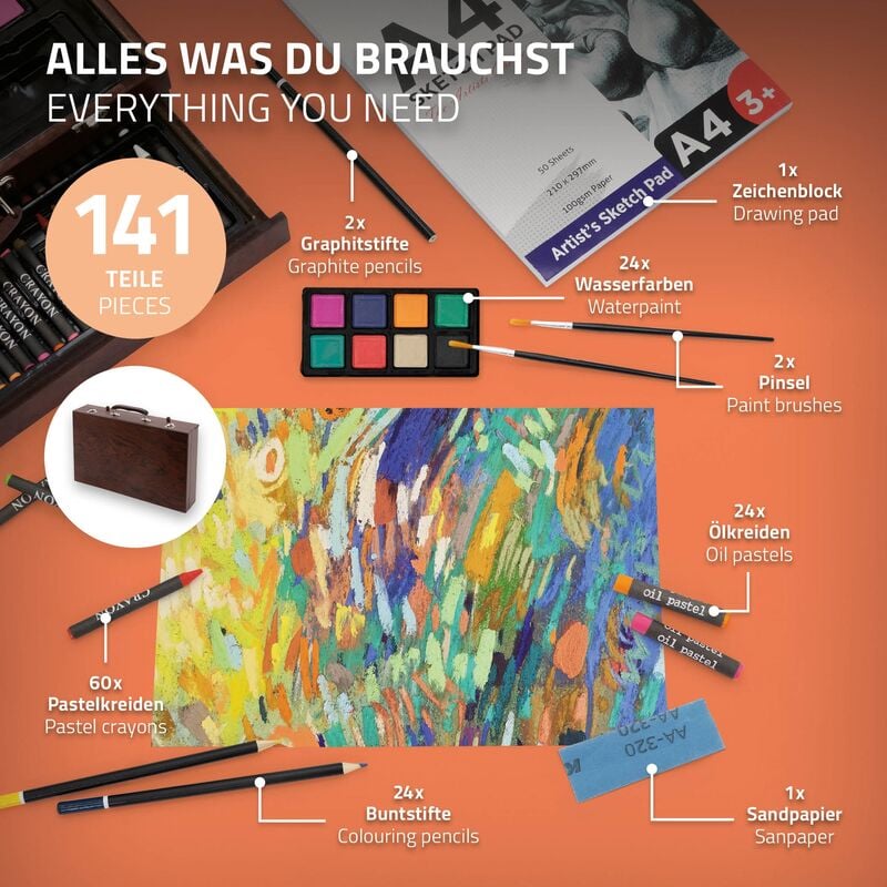 Ecd Germany - Coffret peinture huile acrylique crayons de couleur