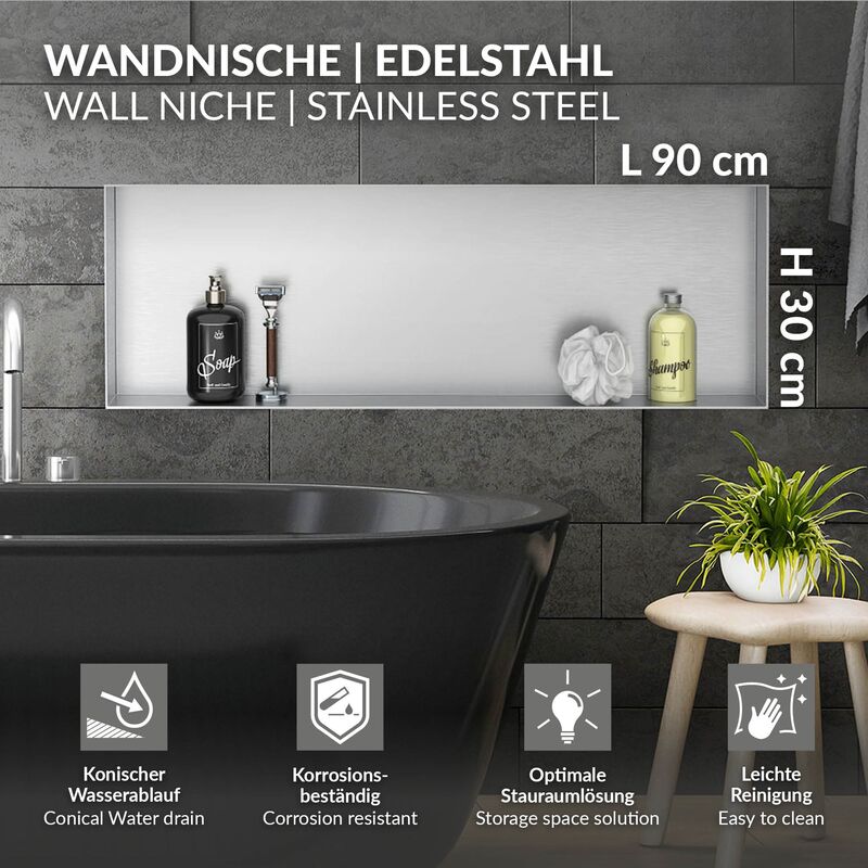 Étagères De Salle De Bain Luxe Sans Perçage Aluminium Antirouille