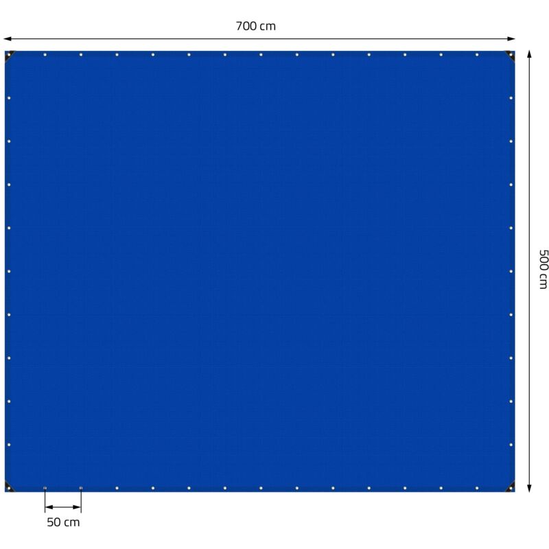 Bâche Protection Premium 5x7m 650g/m² Verte ECD Germany + 10 Crochets - Étanche Et Indéchirable
