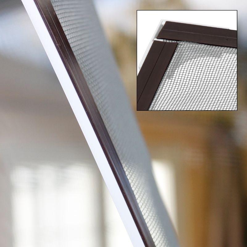 Hoberg Moustiquaire de fenêtre avec fixation magnétique innovante |  Moustiquaire jusqu'à 150 x 130 cm découpable individuellement, pas de  perçage ni