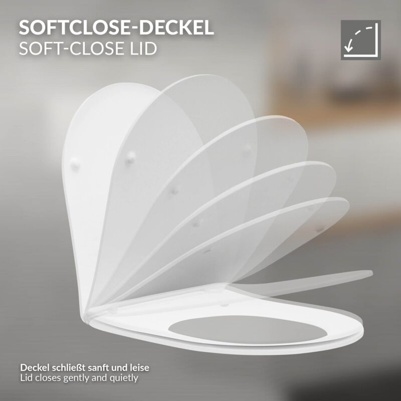 WC Suspendu Sans Bride Avec Fonction Bidet - Céramique Blanche, Abattant Soft-Close - Dimensions 365x380x555 Mm