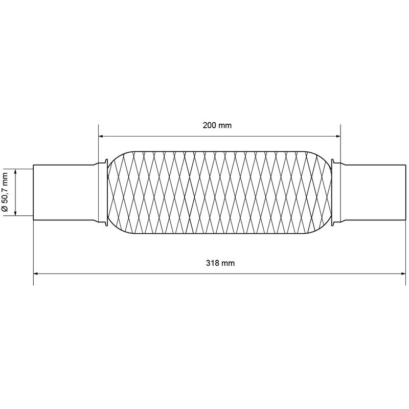 Tuyau d'échappement flexible Inox, 50 mm - 1m - UC24615 