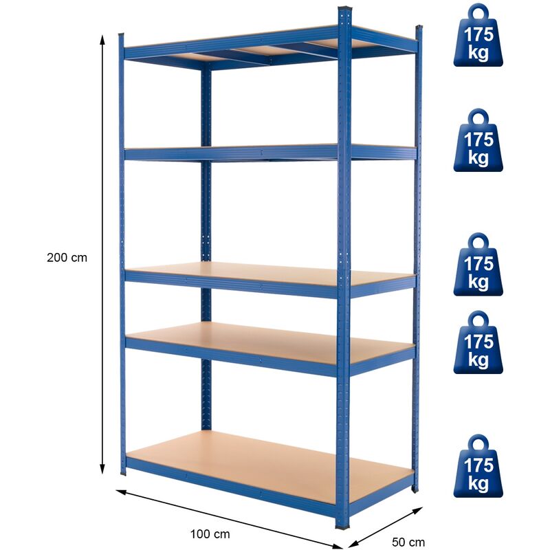 Ecd Germany - Rayonnage étagère stockage charge lourde rangement pour  garage cave 180x160x60cm - Etagères - Rue du Commerce