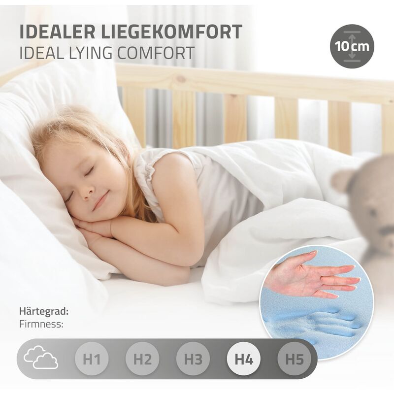 Pack Matelas 80X180 LIT ENFANTS h18 CM NUKA VISCO + 1 oreiller