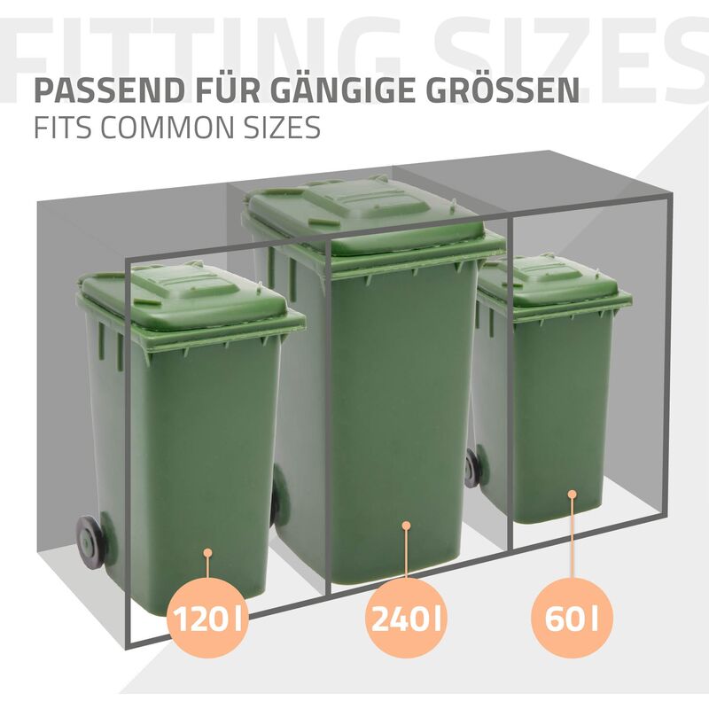 MonsterShop – Cache Poubelle Double en Bois à Portes Verrouillables, Abris  Poubelles de Jardin pour Entreposage de 2 Bacs Poubelles standard de 240  Litres - 122cm x 149cm x 92cm