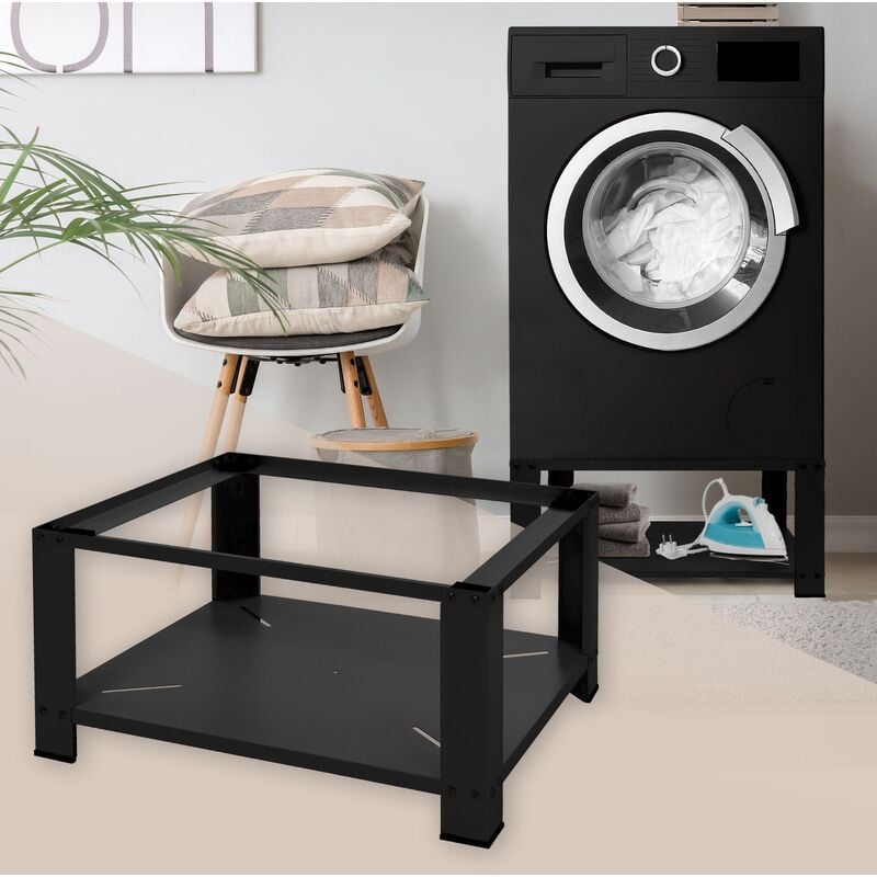 Socle machine à laver double avec tiroirs base sèche-linge blanc 150  kg/support