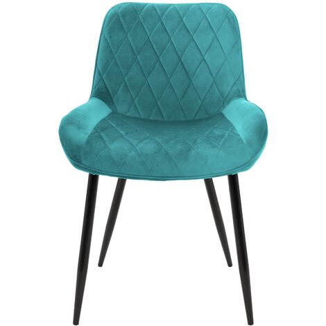 Lot De 2 Chaises De Salle à Manger En Velours Pétrole - Design Moderne, Rembourrées