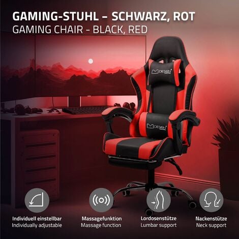 The Horde Chaise gaming ergonomique avec coussin lombaire et appui-tête RGB  LED