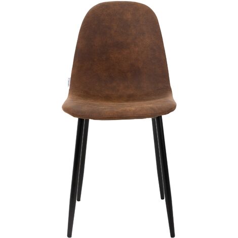 Lestarain Lot De 4 Chaises Salle à Manger Pivotantes Similicuir Marron - Confort Ergonomique