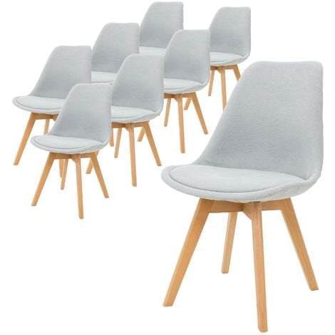 Ml Design Lot De Chaises De Salle Manger Avec Dossier Gris Pieds En Bois H Tre Assise En