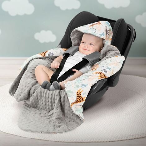 Nid d'ange chancelière siège auto bébé en fourrure gris