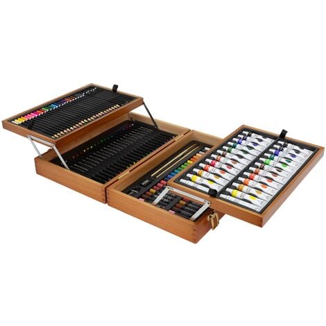 150 Pcs / set Kit d'outils de dessin avec boîte Peinture Pinceau