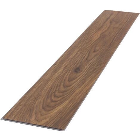 Ml-Design – Lame de sol PVC clipsable marron chêne – 122cm x 18cm x 4,2mm – Antidérapant et étanche – Classe de charge 34 – 1,54m² (7 pièces)