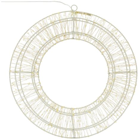ECD Germany Couronne de Noël LED Ø38 cm avec 960 LED, Blanc Chaud, Guirlande Suspendue avec Minuterie, Étanche IP44, Intérieur/Extérieur, Couronne Métallique de Noël, Déco Chaîne Lumineuse LED (1/5)