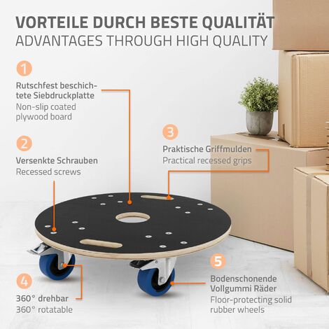 Chariot De Transport Meubles 29x58 Cm Charge 250 Kg - Planche à Roulettes Robuste Pour Déménagement