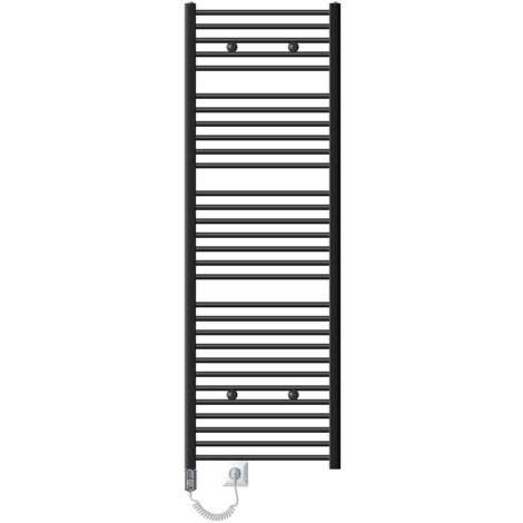 LuxeBath Radiateur Electrique Sahara 600x1800mm, Anthracite, Sèche-serviettes en Panneau, Raccordement Latéral Droit, Barre Chauffante Thermostat 900W et Affichage Numérique, pour Salle de Bain (1/5)