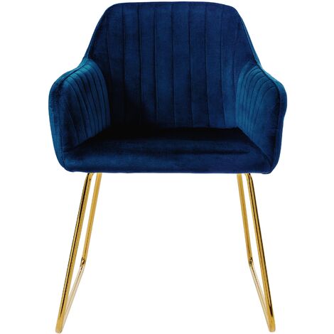 Chaise De Salle à Manger Pivotante 360° ML DESIGN - Bleu, Rembourrée Textile - Dimensions 57x61x84.5 Cm - Neuf