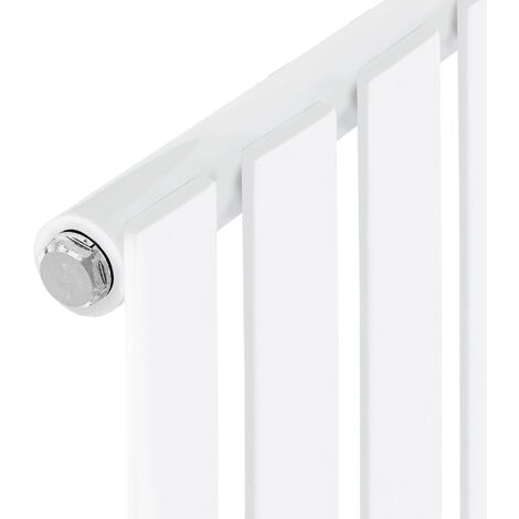 LuxeBath Badkamerradiator Stella 370x1800 mm Wit, Middenaansluiting Onderaan, Plat Design Verticale Panelen Enkellaags, Warmwater Verwarming Wandmontage Warmteafgifte Hoogwaardig Staal Design