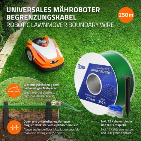 Wiltec Câble périphérique 250 m 2,7 mm – Fil robot tondeuse de délimit - Jardin Wiltec Câble périphérique 250 m 2,7 mm – Fil robot tondeuse de délimit - Jardin