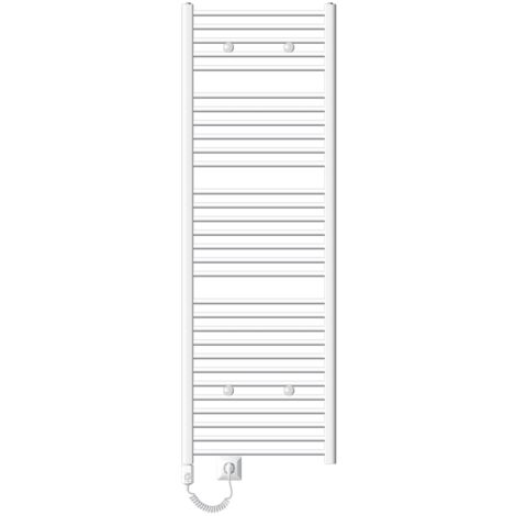 ECD Germany Sahara radiateur sèche-serviettes - 600 x 1800 mm - Blanc - courbé avec raccordement latéral- Puissance 900W (1/5)