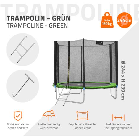 Échelle Trampoline Relaxdays 96 Cm – 3 Barres Solides, Acier Argenté, Accès Sécurisé Universel Pour Enfants & Adultes