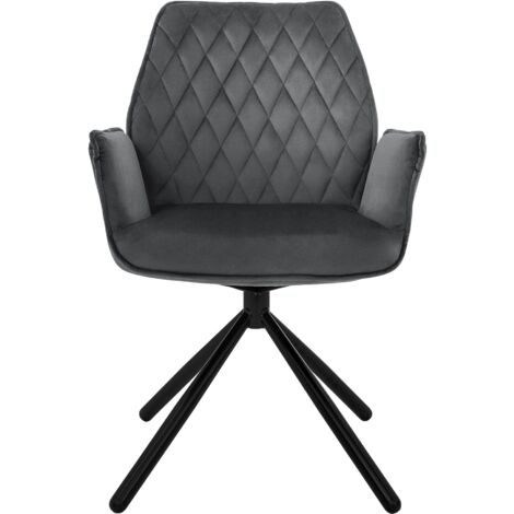 Lot De 4 Chaises Cantilever Noir Simili - Salle à Manger Moderne - Eris-car