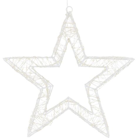 ECD Germany Étoile de Noël LED 38cm avec 960 LED Blanc Chaud et Minuterie, Intérieur/Extérieur, IP44 Étanche, Étoile Lumineuse en Métal, Étoile Filaire LED à Suspendre, Décoration de Fenêtre de Noël (1/5)