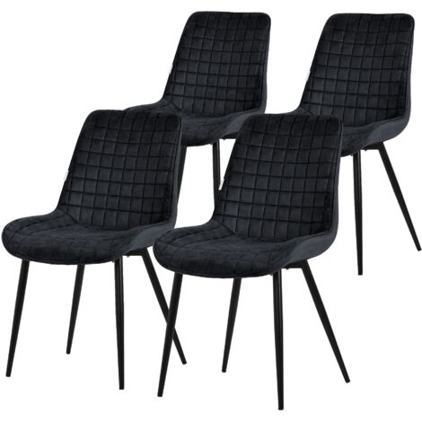 Lot De 2 Chaises De Salle à Manger, Rembourrées En Velours Chaise De Cuisine Avec Dossier Doux Et Pieds En Metal Pour Salle A Manger 64425188
