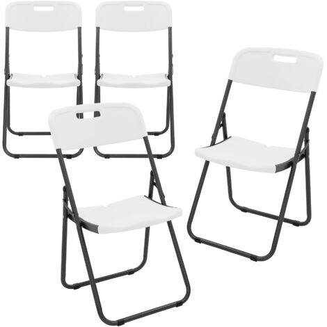 Lot Chaises Pliantes Jardin Blanc - Plastique Robuste, Camping, Terrasse, Balcon (Lot De 2)