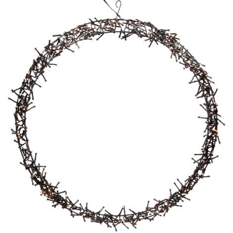 ECD Germany Couronne Lumineuse LED Ø58cm, 500 LEDs, Blanc Chaud, 8 Modes d'Éclairage, IP44 Intérieur/Extérieur, Anneau Décoratif Suspendue Métallique de Porte Fenêtre Guirlande de Noël Illumination (1/5)
