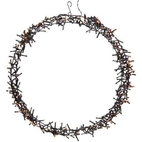 ECD Germany Couronne Lumineuse LED Ø48cm, 400 LEDs, Blanc Chaud, 8 Modes d'Éclairage, IP44 Intérieur/Extérieur, Anneau Décoratif Suspendue Métallique de Porte Fenêtre Guirlande de Noël Illumination (1/5)