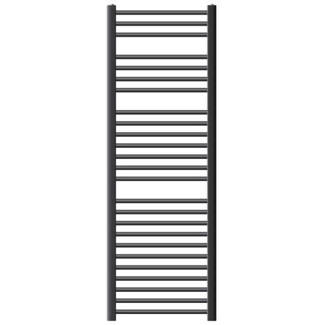 LuxeBath Radiateur Électrique pour Salle de Bain Iron EM, 500x1500 mm Anthracite, Raccord Latéral Courbé, Résistance 900W, Thermostat Affichage Numérique, Porte-Serviettes à Cartouche Chauffante (1/5)